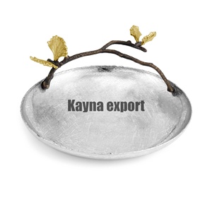 ชามโลหะทำด้วยมือสำหรับงานปาร์ตี้ชามแก้วทุบสีทองแบบตั้งสาขาสีดำขัดเงาเป็นมิตรกับสิ่งแวดล้อมหรูหราสำหรับช่างฝีมือชาวอินเดีย - Product Image 3