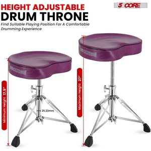 เก้าอี้กลอง 5 คอร์ รุ่น Throne ขนาด 4 นิ้ว พร้อมเบาะรองนั่งสำหรับกีตาร์ เก้าอี้กลองปรับระดับได้สำหรับนักดนตรี - Product Image 4
