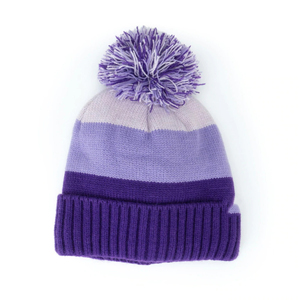 2026 New Design Unisex Purple Color Blocking Beanie Hat 100% Acrylic Knitted <b>Winter</b> Casual <b>Cap</b> for Adults 56-58CM <b>Winter</b> Wear - Product Image 1