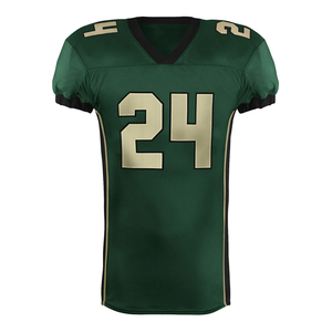 Polyester Made American Football Jerseys Dark Green Color Quick Dry Breathable Moisture-Wicking Training Competition Unisex - Product Image 1