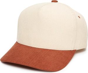Casquette de baseball en velours côtelé à 5 panneaux avec logo personnalisé, bicolore, vintage, de haute qualité - Product Image 5