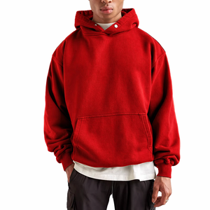 Sweat-shirts à capuche pour hommes de qualité supérieure, 100 % coton French Terry, coupe oversize avec épaules tombantes, personnalisables, unis et sans motifs. - Product Image 1