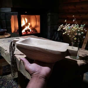 Tazón de Madera de Pino Real de Primera Calidad con Asa, Tazón de Servir Rústico Hecho a Mano para Cocina a Precio Económico - Product Image 4