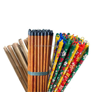Vietnam eucalyptus Italian thread plastic hanger PVC coated handles Broom wooden Stick handles broom stick wooden handles