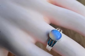 Anillo de Plata de Ley 925 con Ópalo Lechoso Hecho a Mano, Estilo Bohemio Cristiano, Joyería Fina, Regalo, Certificado GIA, Heaven Crafts - Product Image 5