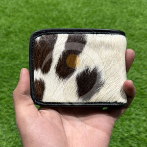 Luxury <b>Compact</b> Cowhide Fur <b>Wallet</b> Mens Handmade Leather Pocket Holder With Rich Natural Pattern Cowhide Leather <b>Wallet</b> - Product Image 4