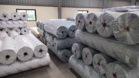 Tissu non tissé 100% polypropylène spunbond antibactérien et anti-mites, motif croisé/à pois, poids moyen, marque RENO, taille personnalisée