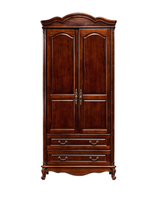 Armoires européennes en bois sculptées à la main, grandes, naturelles, pour la décoration des chambres d'hôtel, armoires de créateur en bois personnalisées, style antique