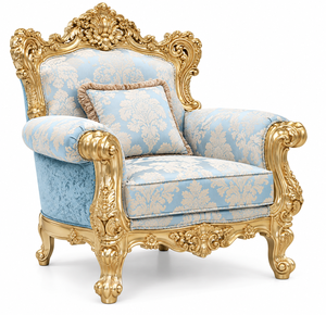 Juego de Muebles de Sala de Estar de Lujo Hechos a Medida, Estilo Europeo, Sofá de Madera Tallada con Tapicería Azul, el Mejor Juego de Sofás - Product Image 6