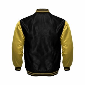 Blouson universitaire unisexe en satin vert coupe-vent pour l'hiver 2026, coupe droite, col rond, couleur unie, fermeture boutonnée, vêtement d'extérieur décontracté - Product Image 2