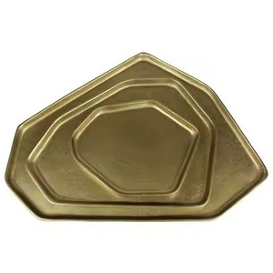 Festive Decor Metal Chocolate Tray Stainless Steel Dessert Serving Tray Candy <b>Display</b> Plate Dining <b>Table</b> - Product Image 6