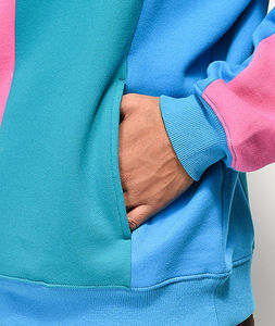 Wholesale High Quality Winter Color <b>Block</b> Hoodie Cotton Polyester Custom Print Eco-Friendly Oversized Fit Mens Fleece - Product Image 2
