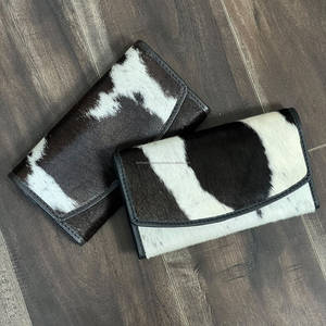 Pochette de soirée élégante pour femme en cuir véritable de vachette avec fourrure, porte-cartes et billets multifonction de haute qualité - Product Image 3