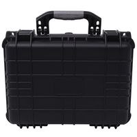 Estuche Protector para Equipo, 16x13x6.9 Pulgadas, Negro, Impermeable, con Cierre de Cierres de Seguridad, Asa Resistente para Uso en Exteriores, Pesca, Material ABS