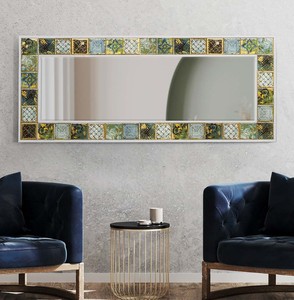 Espejo de azulejos étnicos hecho a mano: Decoración de pared bohemia - Product Image 3