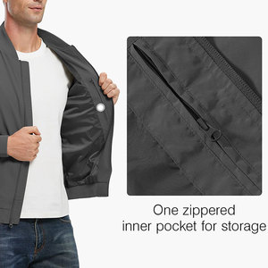 Blouson bomber homme de haute qualité, design personnalisé, couleur unie, col à capuche, chaud et confortable. - Product Image 3