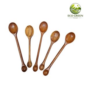 Cute Short Wooden Caddy with Round <b>Spoon</b> for Business Gifts Mini Red Wood <b>Spoon</b> - Product Image 3