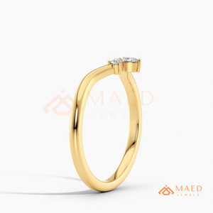 18K Gold Plated Pear Moissanite Diamond Ring Lab Grown Open Wedding Band Luxury Jewelry Women USA - Product Image 6