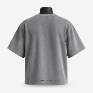 เสื้อยืดผู้ชายสไตล์วินเทจทรงโอเวอร์ไซส์ ผ้าฝ้ายพรีเมียม เสื้อผ้าสตรีทแวร์ลำลอง ขายส่งสำหรับผู้ค้าส่ง - Product Image 2