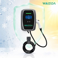 Cargador de Vehículos Eléctricos de Pared Tipo 2 de 22 kW, Impermeable IP65, Trifásico, 32 A, Estación de Carga para Hogar, Certificado CE para Europa