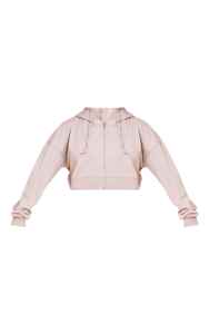 Sudadera corta con capucha para mujer, manga larga, con cremallera, color liso, de algodón y forro polar de bambú, para otoño - Product Image 6