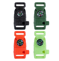 Briquet à silex de 5/8 pouce avec sifflet et boucle pour bracelet en nylon, kit de survie d'urgence pour le camping en plein air et les voyages