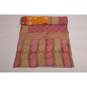 Vintage Indian Kantha <b>Quilt</b> Floral Print Handmade Cotton <b>Throw</b> Boho Eco Friendly Reversible Bedspread Blanket - Product Image 3