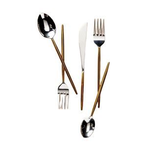 Unique Stylish Stainless Steel Royal Cutlery Set Modern Style Portable 24 Pieces Cutlery Set Stainless Steel Household Flatware - Product Image 1