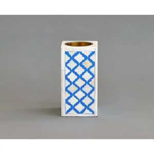 Conteneur de bougie en incrustation d'os Vente chaude Décoration de fête de mariage de Noël en bois - Product Image 4