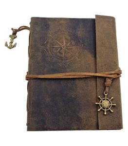 Personalized A5 Leather Magnetic <b>Diary</b> with Custom Logo Travelers Pirate Design Sewing Binding-Gift - Product Image 4