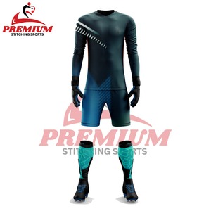 Ensemble d'uniformes de gardien de but en polyester, séchage rapide, respirant, confortable, maillot de football imprimé par sublimation, short, design personnalisé, été - Product Image 6