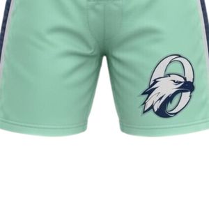 Men Mint <b>Green</b> Sublimated Ice Hockey Printed Shorts Polyester Drawstring Side Stripe Sports Uniform Match Wear Clothing - Product Image 5