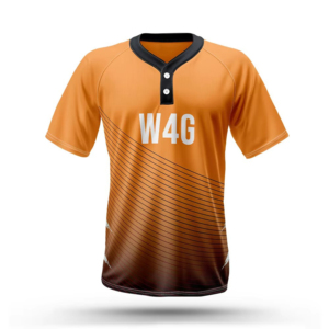Men's Baseball Jersey Sublimated Print 07 Orange Brown Gradient Quick Dry Short Sleeve Regular Fit Adult Apparel - Product Image 2