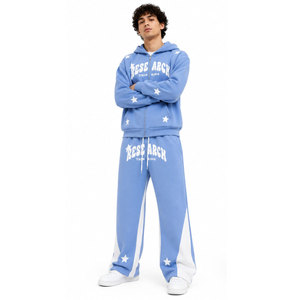 Pantalones de chándal acampanados de algodón 100% con lavado ácido, estilo urbano, con capucha, para maternidad, OEM, para hombre - Product Image 2
