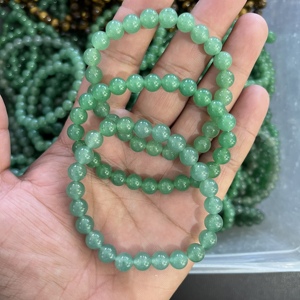 8 mm Natural Green Aventurine Beaded <b>Bracelet</b> Elastic Healing Crystal <b>Bracelet</b> Lucky Wealth Stone Stretch For Unisex Wholesale - Product Image 2