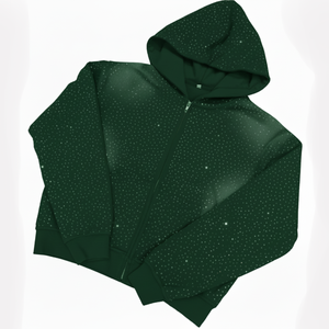 Sudadera con Capucha de Forro Polar para Hombre, Diseño Personalizado OEM, Alta Calidad, Invierno, Estilo Urbano, con Pedrería, Patrón Sólido, Transpirable, Corte Regular - Product Image 1