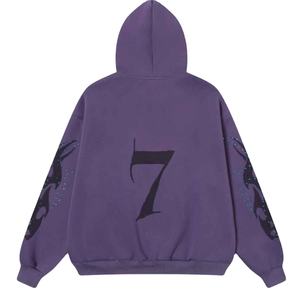 Sweat-shirt à capuche zippé unisexe surdimensionné en molleton avec motif flamme en strass personnalisé, style streetwear décontracté pour hommes et femmes - Product Image 5