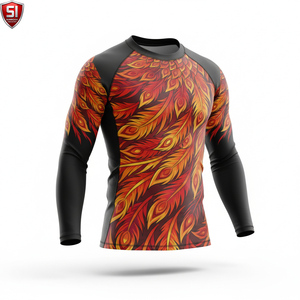 Unisex <b>Long</b> <b>Sleeve</b> Rash Guard <b>Compression</b> <b>Shirt</b> Printed Quick Dry Spandex/Polyester Sports Bodysuit Lightweight Activewear - Product Image 3