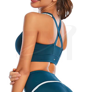 Conjunto Deportivo de Secado Rápido, Shorts Elásticos, Conjunto de Gimnasio Sólido y Transpirable de 2 Piezas, Conjunto de Shorts Deportivos y Top Deportivo para Yoga, para Mujer - Product Image 3