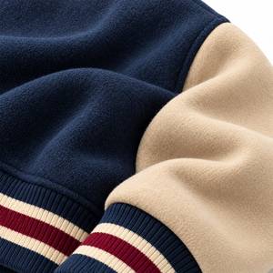 Chaqueta Varsity para Hombre, Color Azul Marino y Beige, Algodón y Poliéster, Estilo Preppy, Cierre de Botones, Color Sólido, Corte Regular, para Otoño - Product Image 4