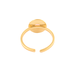 Bague solitaire unique forme ronde délicate quartz aqua design floral bague réglable en laiton plaqué or 18 carats bagues en pierre précieuse unique - Product Image 4