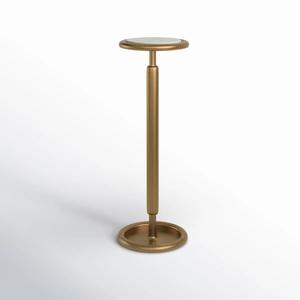 Mesa Auxiliar Refinada y Elegante con Tapa Redonda, Base de Pedestal Sólida y Diseño Cónico, Mesa Lateral de Lujo para Bares - Product Image 6