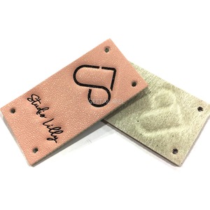 Custom Embossed Square Leather <b>Patch</b> Stitched Perimeter Genuine Leather Label Soft Suede Backing Garment Badges for Jeans <b>Jacket</b> - Product Image 2