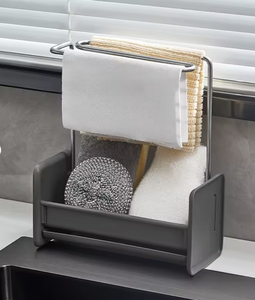 OEM/ODM Vietnam Custom Stainless Steel Sponge Holder Dishcloth <b>Drain</b> <b>Rack</b> Kitchen Towel Storage Organizer - Product Image 3