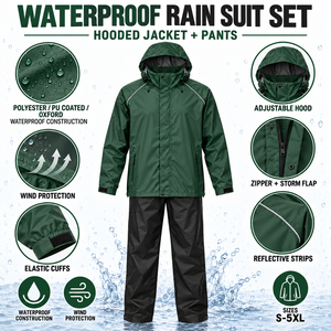 Traje Impermeable Personalizado para Senderismo Forestal, Chaqueta con Capucha y Pantalones Reflectantes, Ropa de Trabajo para Exteriores, Protección contra la Intemperie - Product Image 5