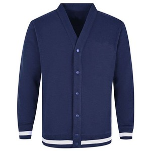 Customized Logo Women's Long Sleeve <b>Cardigan</b> Sweater Breathable Casual for Winter Wear Wholesale <b>Cardigans</b> Sweaters <b>Navy</b> Blue - Product Image 1