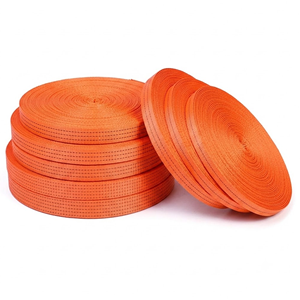 Orange 25mm <b>100</b>% <b>Polyester</b> Eco-friendly Custom Logo Bleached Pattern Backpack Webbing Strap Vietnam High Quality Synthetic <b>Yarn</b> - Product Image 1