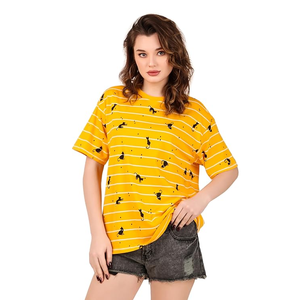 Ropa de Mujer, Camisetas Casuales de Verano con Estampado Digital, Cuello Redondo, Manga Corta, Corte Ajustado, Camiseta Informal de Bangladesh - Product Image 1