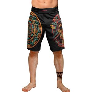 Pantalones cortos MMA para hombre, estampado en color, cintura elástica, entrenamiento de gimnasio, kickboxing, ligeros, de secado rápido, coloridos, para artes marciales mixtas - Product Image 3