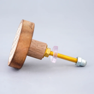 Wooden Round Geometric Cabinet Knob <b>Drawer</b> Handle Traditional Design Home Office Furniture Hardware Durable - Product Image 3